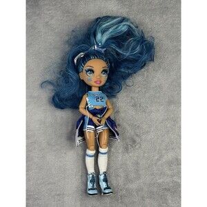 Rainbow High Cheer Doll Skyler Bradshaw Blue Fashion Cheerleader Blue Hair